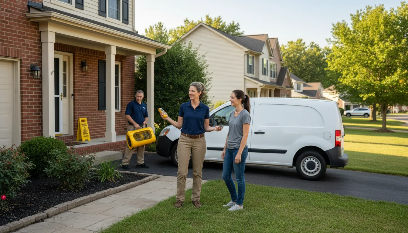 Residential water damage restoration in Ellery, IL